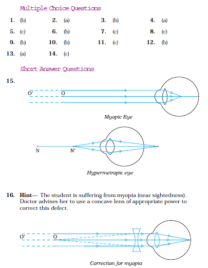 NCERT Class 10 Science The Human Eye And Colourful World Answers